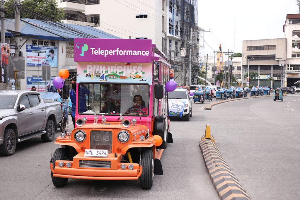 Telperformance Cloud Campus Jeepney driving around the streets of General Santos City during the grand launch motorcade
